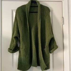 Green cardigan